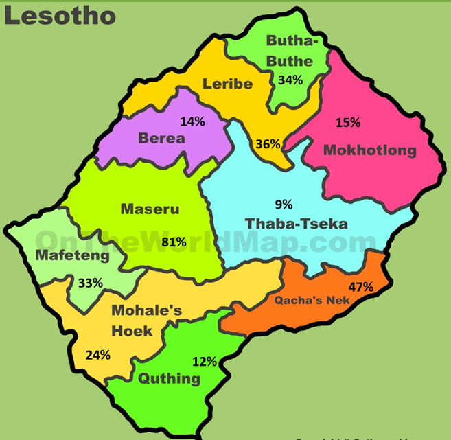 electricity access by district in lesotho