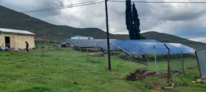 Solar panels at the Motete solar mini-grid in Lesotho