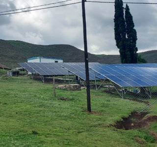 Solar panels at the Motete solar mini-grid in Lesotho