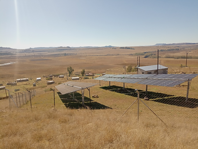 solar panels at ha-makebe mini-grid in lesotho